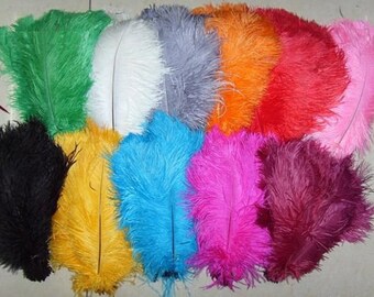 50pcs ostrich feathers,black ostrich,turquoise ostrich,green ostrich,purple ostrich,red ostrich,white ostrich,hot pink ostrich