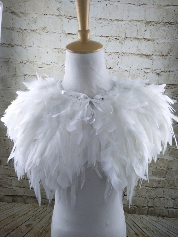 Collar o capa de plumas blancas de lujo, collar de plumas de fantasía para  eventos, disfraz, cosplay de carnaval -  España