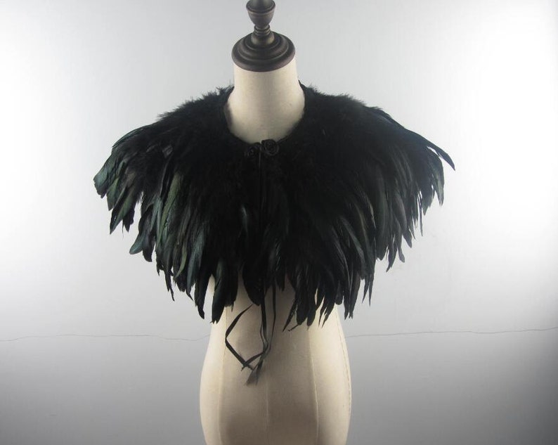 2A Burlesque Two Layer Black Rooster Coque Feather Collar - Etsy