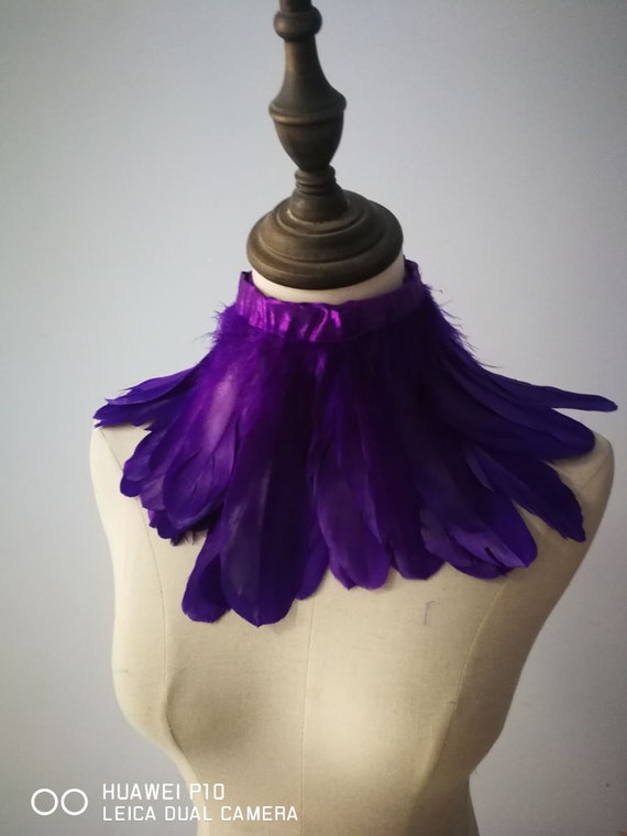 purple feather collar
