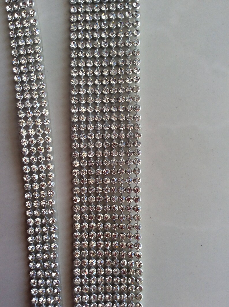 8 Rows Inch Wide Diamond Ribbon Crystal Trim With Stones Real - Etsy