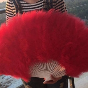Bulk order,32X18inch80X45cm Large marabou Feather Fan,Burlesque Dance marabou feather fan,wedding marabou feather fan image 8