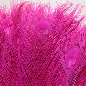 10pcs hot Pink Peacock tail  feathers 10-12" for Wedding Invitation Party Event Christmas Decoration Green Peacock Feather