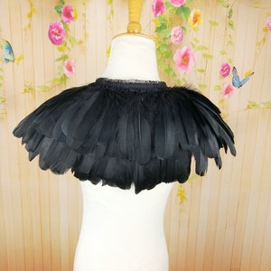 Deluxe Black Feather Collar or Cape, Fantasy Feather Collar for Events, Costume, Carnival Cosplay image 4