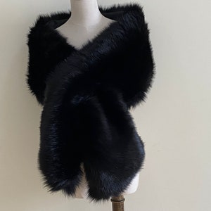 Black Faux Fur Bridal Wrap, Wedding Fur Shrug, Bridal Fur, Fur Wrap ...