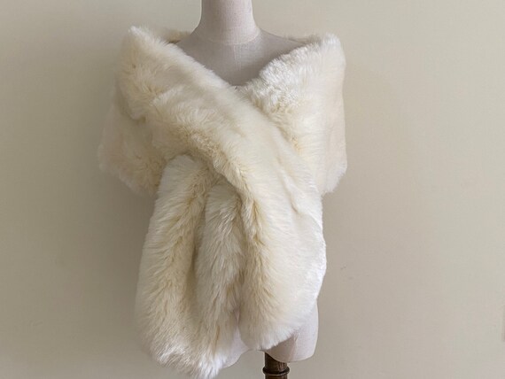 Cream Faux Fur Bridal Wrap Wedding Fur 