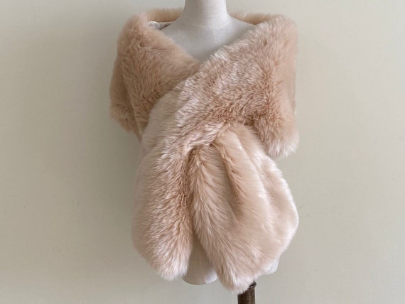 champagne faux fur wrap