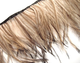 30cm Natural Brown Emu Ostrich feather fringe Trim Fasincator Material