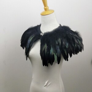 Deluxe Black Feather Collar or Cape, Fantasy Feather Collar for Events ...