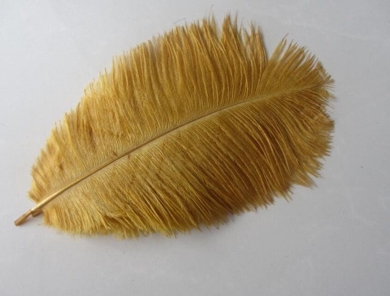 100 antique /metal Gold Ostrich Feather Plume for Wedding centerpieces, image 3