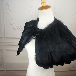 Deluxe Black Feather Collar or Cape, Fantasy Feather Collar for Events, Costume, Carnival Cosplay image 6