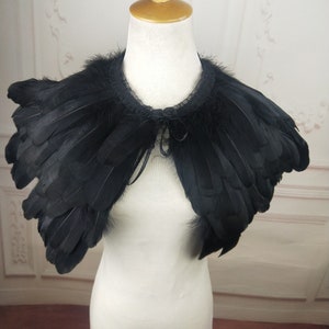 Deluxe Black Feather Collar or Cape, Fantasy Feather Collar for Events, Costume, Carnival Cosplay image 5