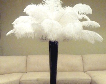 100pcs 20-22 inch Male ostrich wing feather plumes for wedding centerpieces decorations,eiffel tower centerpiece,ostrich plumes