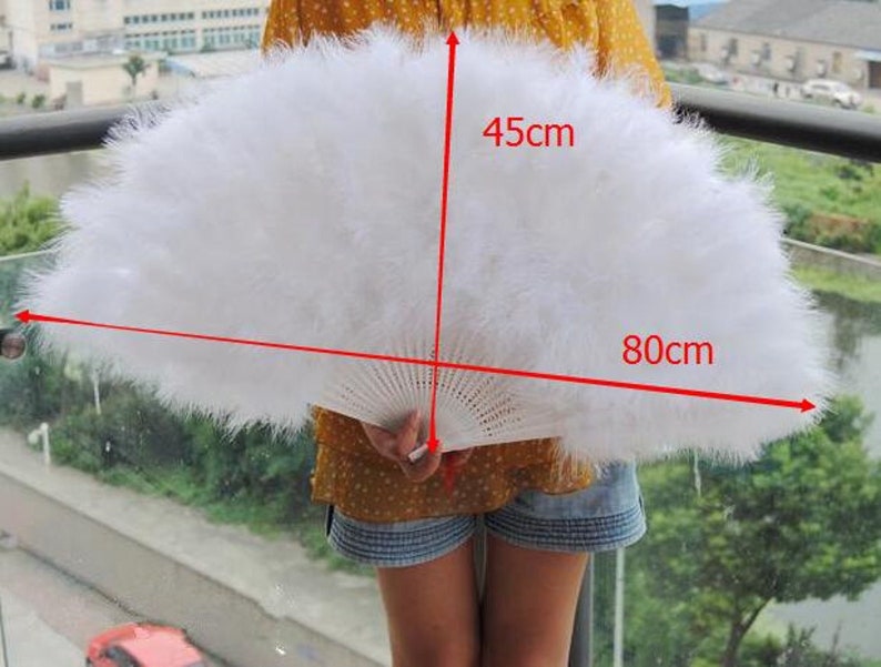 Bulk order,32X18inch80X45cm Large marabou Feather Fan,Burlesque Dance marabou feather fan,wedding marabou feather fan image 3