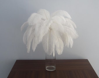 100pcs white Ostrich Feather Plume for Wedding centerpieces