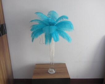 100 Feather  Aqua Light Blue  ostrich feather for wedding table centerpiece wedding table decoration feather fascinator