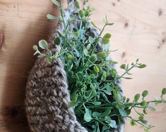 Gray Alpaca Hanging Basket