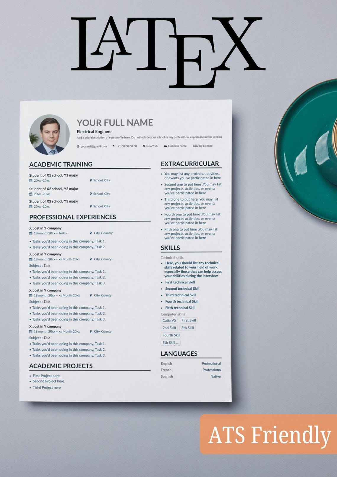 ATS Friendly Resume Template LATEX, ATS Resume, Ats Cv Resume Template
