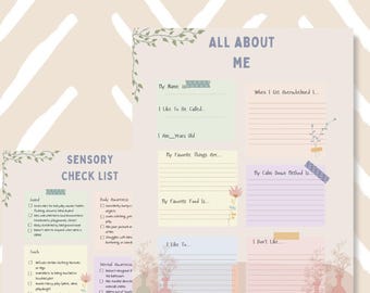 Zestaw startowy dla osób z zaburzeniami neuroatypowymi do druku | Segregator na temat regulacji emocji i wsparcia sensorycznego dla przeciążonych dzieci | Wsparcie w ADHD i autyzmie