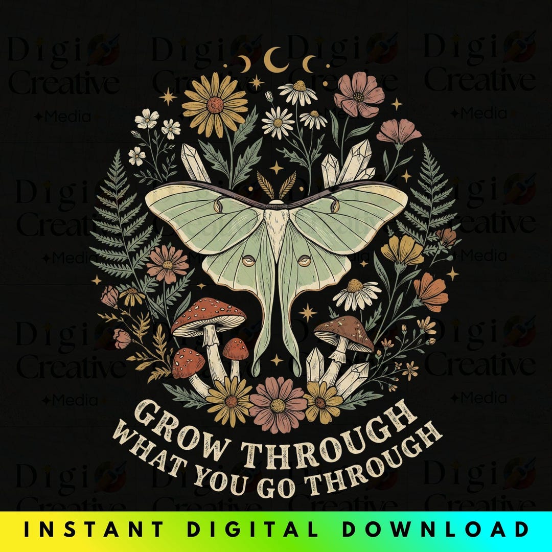 Motivational Moth PNG | Floral Inspirational Quote (digital Download ...