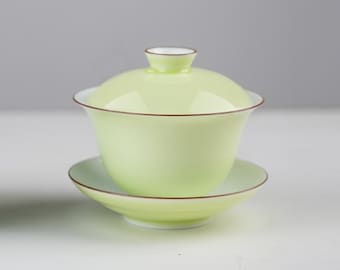 Handcrafted Lightweight Gaiwan | 120ml Elegant Porcelain Tea Set | Runcui Tang × Xiaoshijie Collaboration
