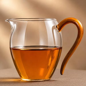 Hand Blown Glass Tea Pitcher | Crystal Fairness Server for Gongfu Tea, Teaware 280ml