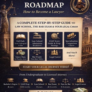 How to Become a Lawyer Guide | Digital Download PDF | Law School, LSAT & Bar Exam Roadmap | Legal Career Planner