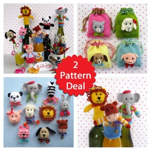 SPECIAL OFFER - Animal Party Fun - 10 animal heads for party accessories  - knitting pattern deal - PDF Instant Download