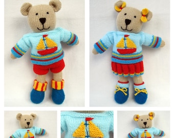 Teddy bear knitting pattern - Tilda and Tommy-Ted - PDF Instant Download