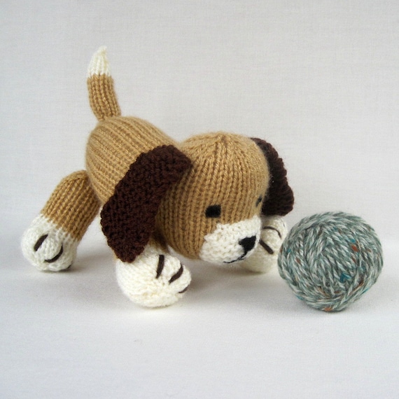 Muffin the Puppy Toy Dog Knitting Pattern PDF Instant Download