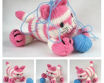 Cat knitting pattern - Cupcake the kitten - PDF Instant Download