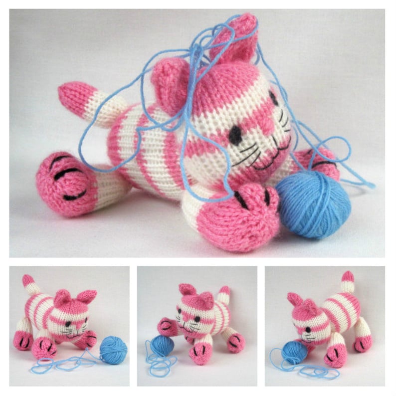 Cupcake the Kitten Toy Cat Knitting Pattern PDF Instant Etsy