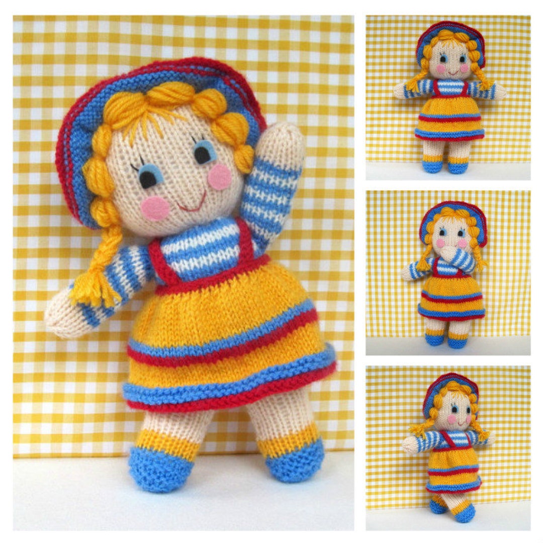 Jolly Dolly Bags 6 15cm, Child's Knitted Bag Pattern Bag Knitting Pattern  INSTANT DOWNLOAD 