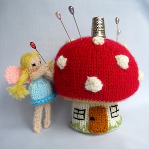 Toadstool Pincushion and Fairy pinkeep knitting pattern PDF Instant Download image 3