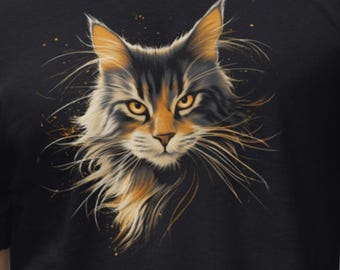 Neighborhood Feral Messenger Shirt | Long-Haired Feral Cat Portrait Tee
