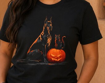 Pumpkin Watch Crew T-Shirt, Pet Lover's Halloween Shirt