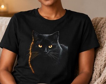 Black Cat Golden Eyes T-Shirt,
