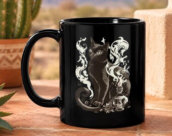 Midnight Familiar Potion Mug, Witchy Coffee Cup for Magic Lovers