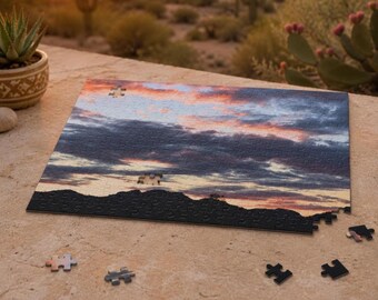 Tonto National Forest Sunrise Puzzle, Arizona Desert Cloudscape, Southwest Nature Art (120-500 Pieces)