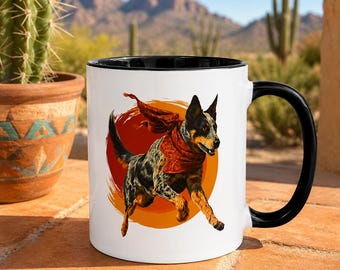 Sunset Trail Adventure Heeler Mug - Gift for Cat Lovers