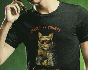 Orange Tabby Cat Shirt | Wanted 47 Counts of Being Orange Poster Tee