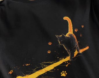 Black Cat Chaos T-Shirt | Funny Cat Zoomies Graphic Tee