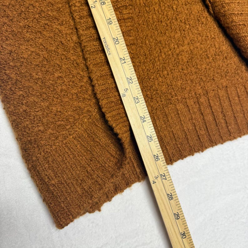 Anthropologie Textured Shawl Collar Cardigan Rust Orange Cozy Knit XS image 5