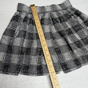 Free People Holly Golighly Plaid Pleated Mini Skirt Black White Boho Size XS image 6