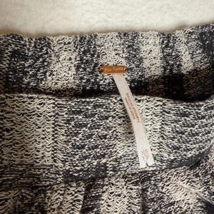Free People Holly Golighly Plaid Pleated Mini Skirt Black White Boho Size XS image 3
