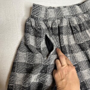 Free People Holly Golighly Plaid Pleated Mini Skirt Black White Boho Size XS image 7
