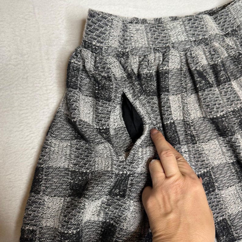 Free People Holly Golighly Plaid Pleated Mini Skirt Black White Boho Size XS image 7