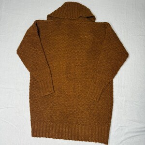 Anthropologie Textured Shawl Collar Cardigan Rust Orange Cozy Knit XS image 7