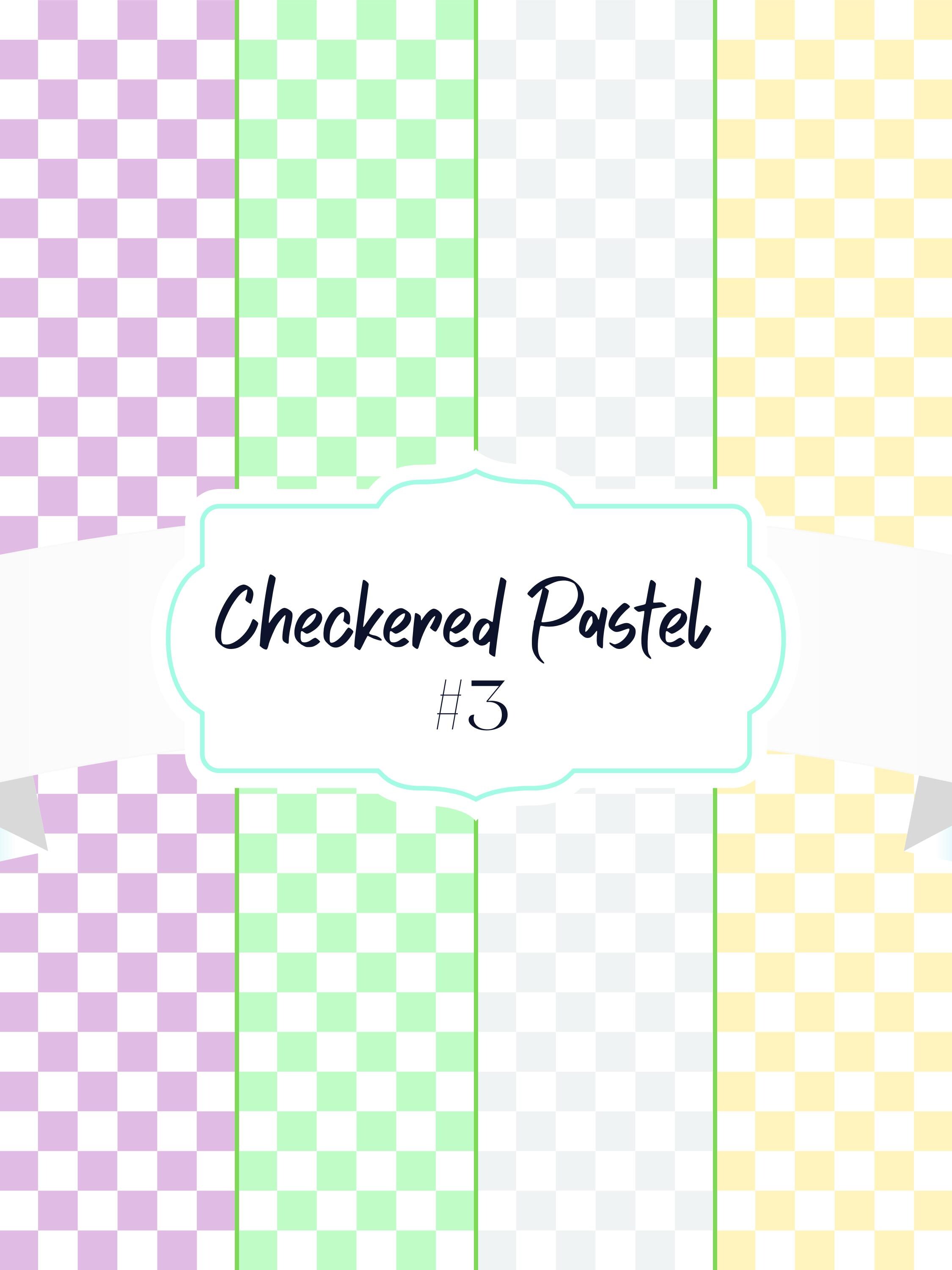 Checkered Pastel Seamless Pattern Set | Soft Girl Digital Paper ...