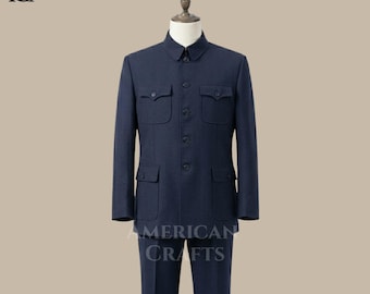Vintage Chinese Military Wool Coat PLA Army Uniform Mao Era China